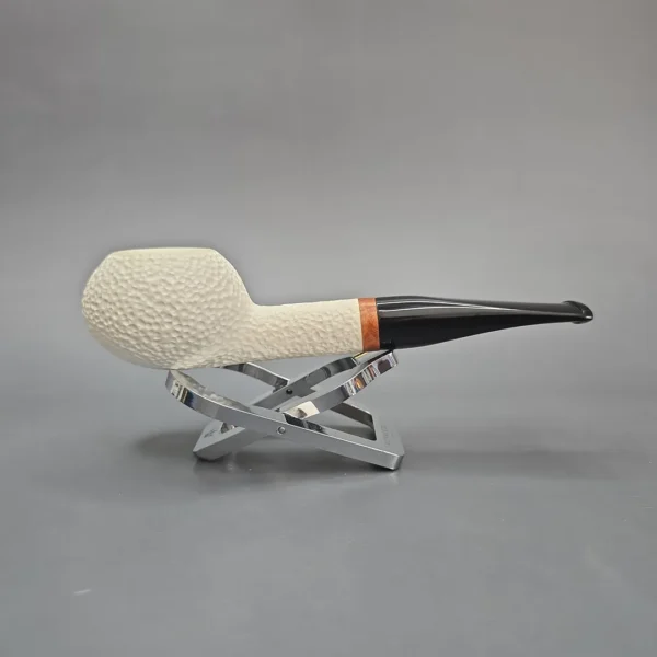 MBSD Meerschaum Deluxe Rusticated Tomato Block Meerschaum Pipe, Briar-Mortise, New - Image 3