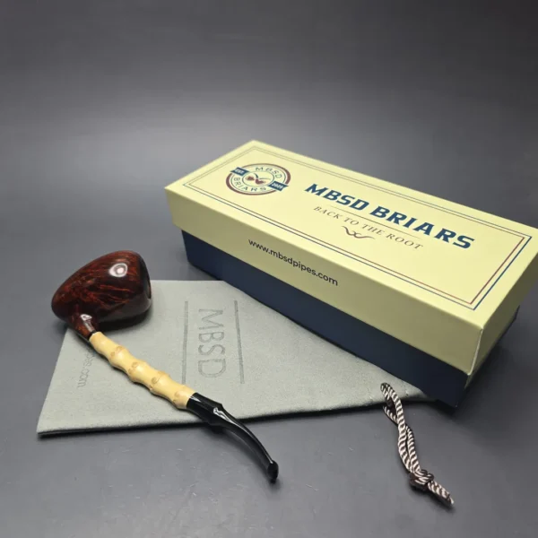 MBSD Briars Modern Masters 1 Smooth Peewit w/ Bamboo Handmade Briar Pipe, New - Image 15
