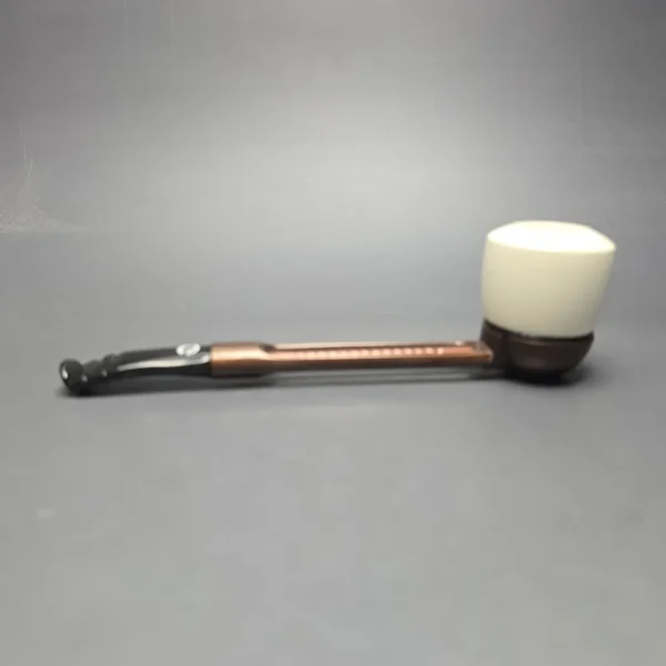 Falcon Extra Curved Dental w/ MBSD Meerschaum Dublin Block Meerschaum Bowl Pipe, New - Image 4