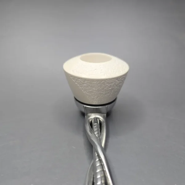 Falcon Shillelagh Chrome w/ MBSD Meerschaum Dublin Block Meerschaum Bowl Pipe, New - Image 6