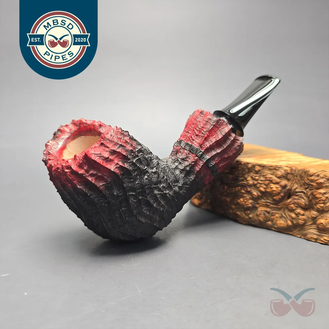 Peter Toth Rusticated and Sandblasted Freehand Handmade Briar Pipe, New