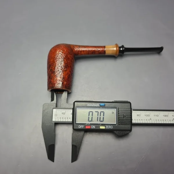 Brentegani Contast Sandblasted Stack Billiard w/ Horn Handmade Briar Pipe, New - Image 12