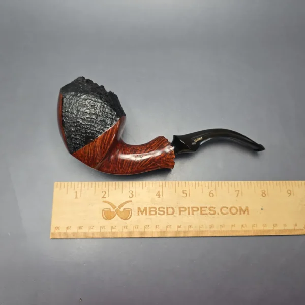 Bari Wiking Partially Sandblasted Magnum Freehand Sitter (9mm) (Unsmoked Estate) - Image 8