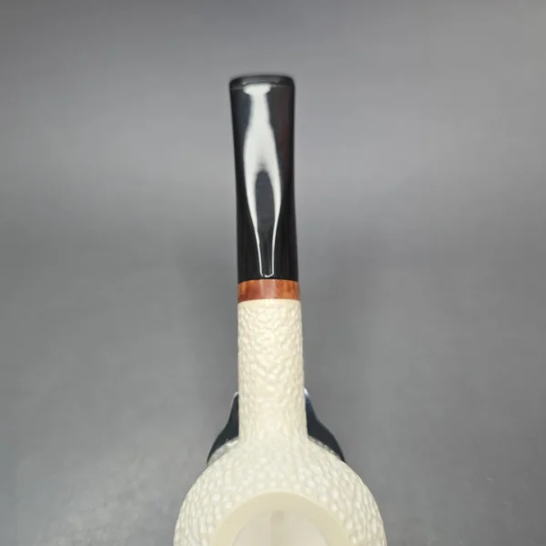 MBSD Meerschaum Deluxe Rusticated Tomato Block Meerschaum Pipe, Briar-Mortise, New - Image 9