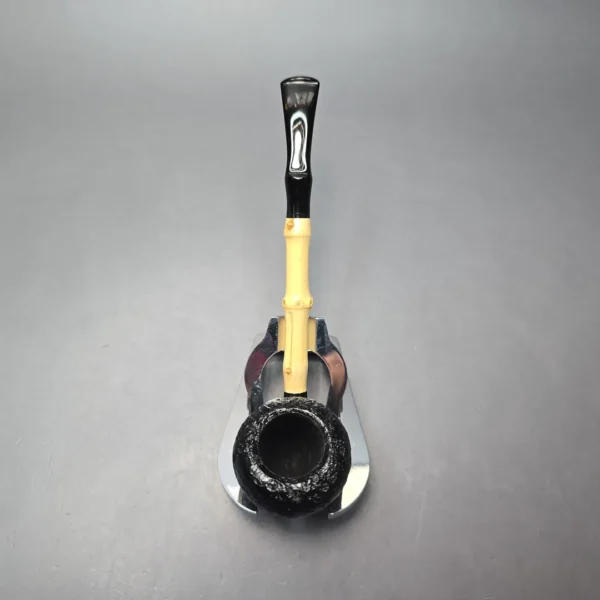 MBSD Briars Modern Masters 1 Sandblasted Peewit w/ Bamboo Handmade Briar Pipe, New - Image 9