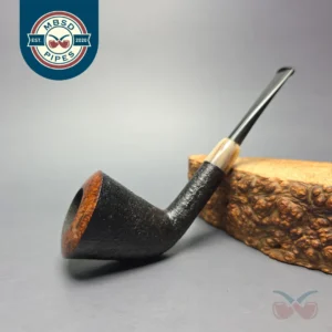 Brentegani Partially Sandblasted Cutty Dublin w/ Horn Handmade Briar Pipe, New