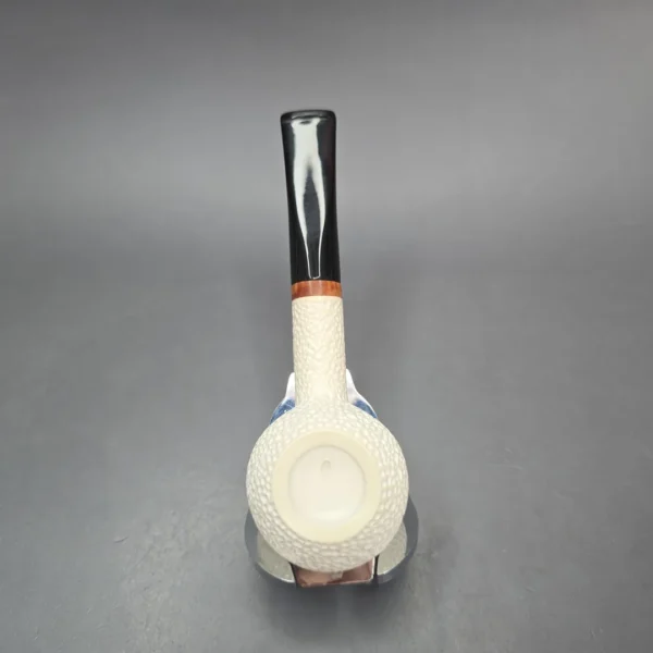 MBSD Meerschaum Deluxe Rusticated Tomato Block Meerschaum Pipe, Briar-Mortise, New - Image 10