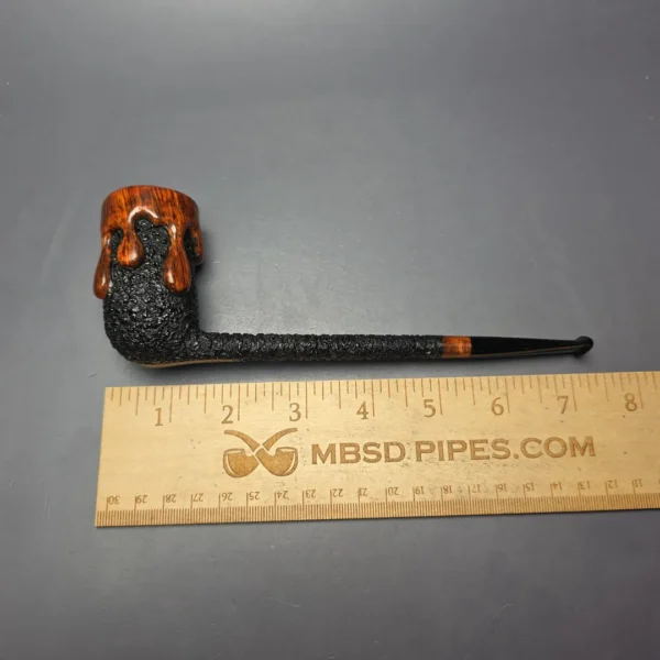 Walt Cannoy Cardinal House Munn XL Wax Drip & Pencil Shank Stack Liverpool Handmade Briar Pipe, New - Image 11