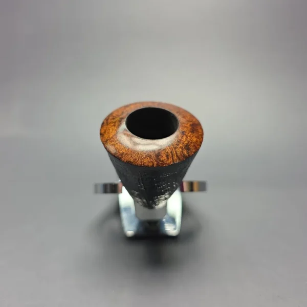 Brentegani Partially Sandblasted Cutty Dublin w/ Horn Handmade Briar Pipe, New - Image 4