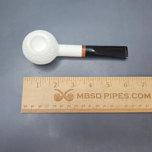 MBSD Meerschaum Deluxe Rusticated Tomato Block Meerschaum Pipe, Briar-Mortise, New - Image 12