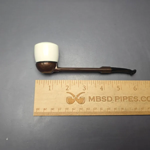 Falcon Extra Curved Dental w/ MBSD Meerschaum Dublin Block Meerschaum Bowl Pipe, New - Image 12