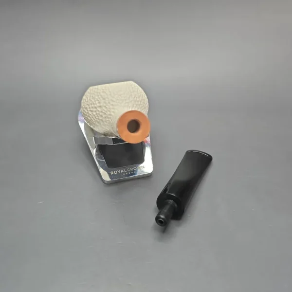 MBSD Meerschaum Deluxe Rusticated Tomato Block Meerschaum Pipe, Briar-Mortise, New - Image 14