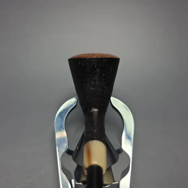 Brentegani Partially Sandblasted Cutty Dublin w/ Horn Handmade Briar Pipe, New - Image 8
