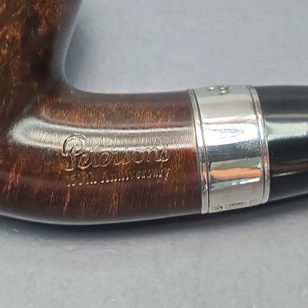 Peterson 160th Anniversary Pat. B Dark Smooth Bent Billiard Briar Pipe, New - Image 11