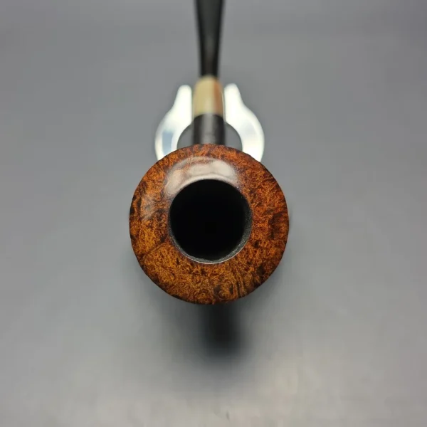 Brentegani Partially Sandblasted Cutty Dublin w/ Horn Handmade Briar Pipe, New - Image 5
