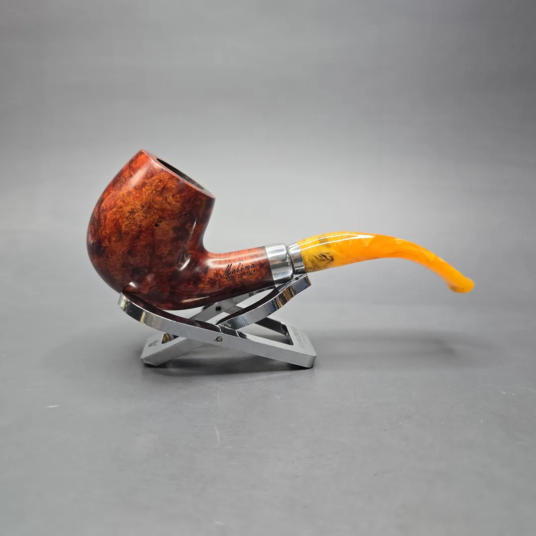 Molina Ambra 100 Smooth Bent Billiard Briar Pipe, New, 9mm - Image 2