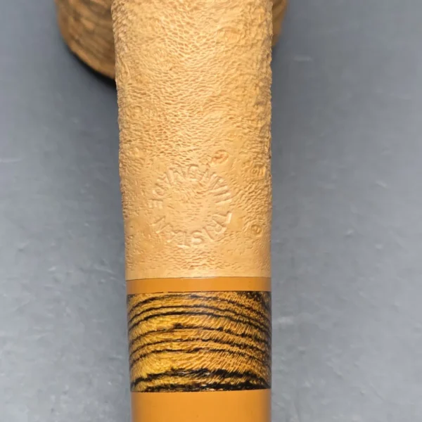 Pipe Tristan Natural Sandblasted "LC" Bent Billiard with Bocote (New) - Image 11