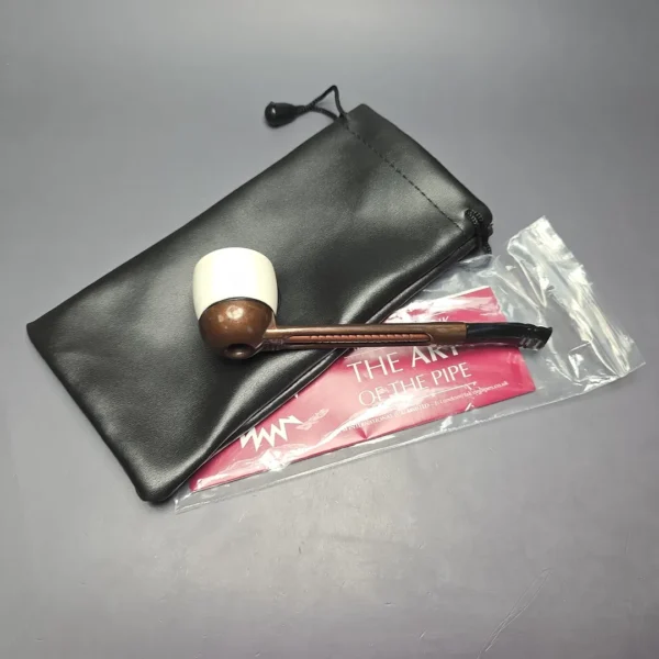 Falcon Extra Curved Dental w/ MBSD Meerschaum Dublin Block Meerschaum Bowl Pipe, New - Image 15
