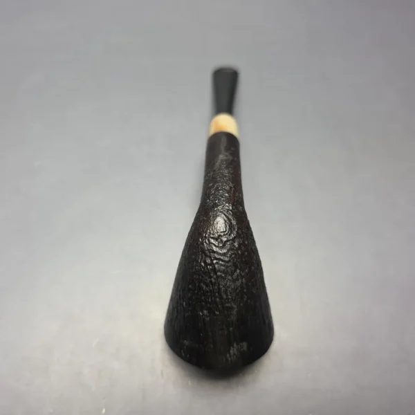 Brentegani Partially Sandblasted Cutty Dublin w/ Horn Handmade Briar Pipe, New - Image 7