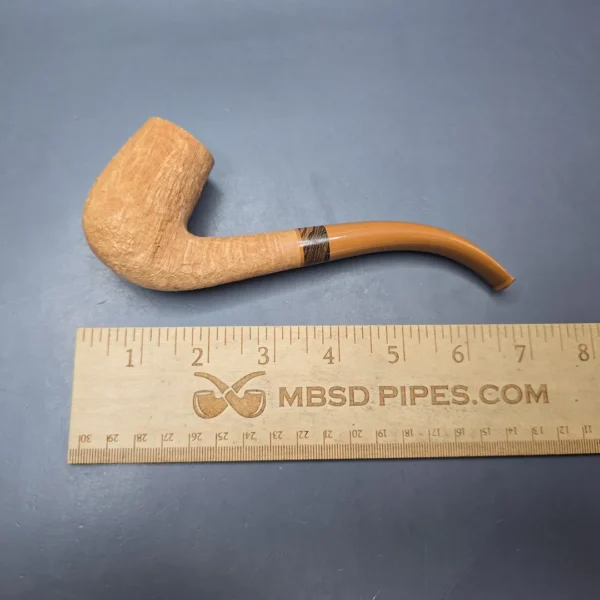 Pipe Tristan Natural Sandblasted "LC" Bent Billiard with Bocote (New) - Image 12