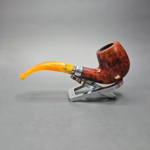 Molina Ambra 100 Smooth Bent Billiard Briar Pipe, New, 9mm - Image 4