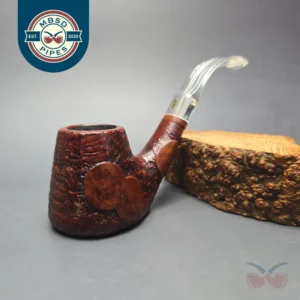GBD Pre-1980s Tapestry Collector 9681 Partially Sandblasted Volcano w/ Perspex Estate Briar Pipe, English Estates