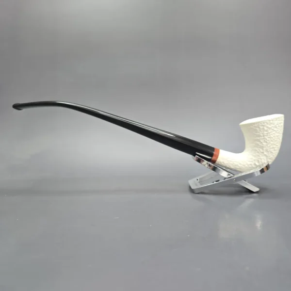MBSD Meerschaum Deluxe Rusticated Churchwarden Dublin Block Meerschaum Pipe, Briar-Mortise, New - Image 5