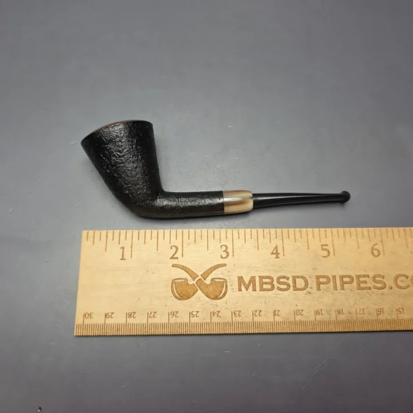 Brentegani Partially Sandblasted Cutty Dublin w/ Horn Handmade Briar Pipe, New - Image 11