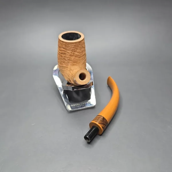 Pipe Tristan Natural Sandblasted "LC" Bent Billiard with Bocote (New) - Image 14