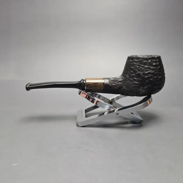 MBSD Briars by Piero Vitale Black Rusticated Author w/ Zebrawood, Briar Pipe, New - Image 4