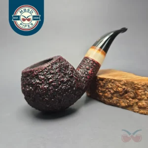 Radice Rind GG O Large Rusticated Apple Estate Briar Pipe, Italian Estates