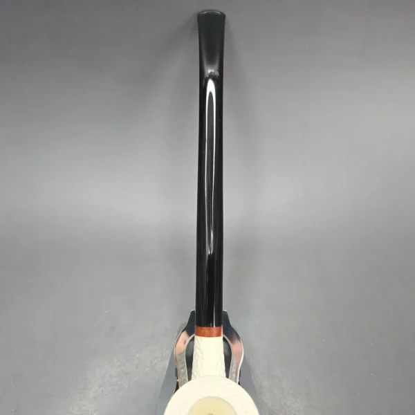 MBSD Meerschaum Deluxe Rusticated Churchwarden Dublin Block Meerschaum Pipe, Briar-Mortise, New - Image 9