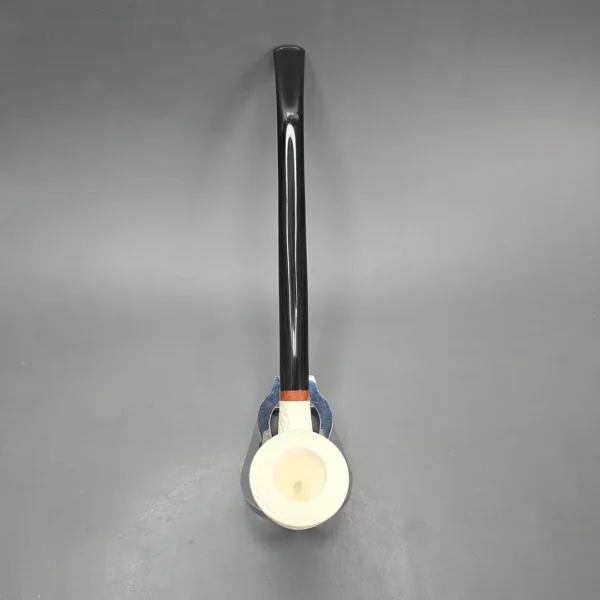 MBSD Meerschaum Deluxe Rusticated Churchwarden Dublin Block Meerschaum Pipe, Briar-Mortise, New - Image 10