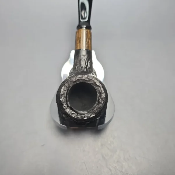 MBSD Briars by Piero Vitale Black Rusticated Author w/ Zebrawood, Briar Pipe, New - Image 7