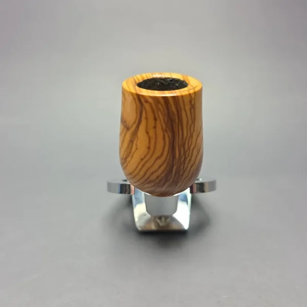 Brentegani Smooth Olivewood Lovat w/ Horn Handmade Pipe, New - Image 4