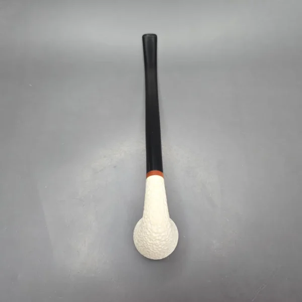 MBSD Meerschaum Deluxe Rusticated Churchwarden Dublin Block Meerschaum Pipe, Briar-Mortise, New - Image 11