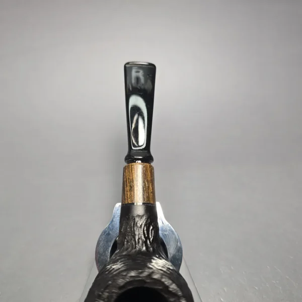 MBSD Briars by Piero Vitale Black Rusticated Author w/ Zebrawood, Briar Pipe, New - Image 8