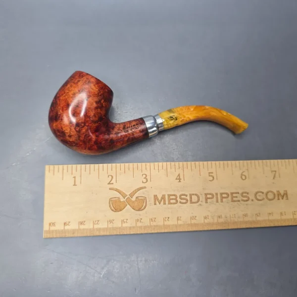 Molina Ambra 100 Smooth Bent Billiard Briar Pipe, New, 9mm - Image 11