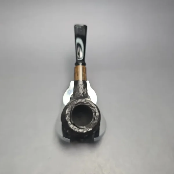 MBSD Briars by Piero Vitale Black Rusticated Author w/ Zebrawood, Briar Pipe, New - Image 9