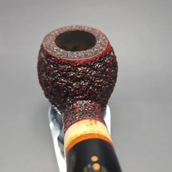 Radice Rind GG O Large Rusticated Apple Estate Briar Pipe, Italian Estates - Image 6