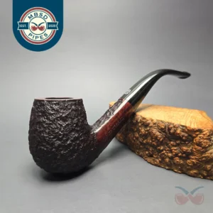 James Upshall Bark Group 6 Partially Rusticated Bent Billiard Estate Briar Pipe, Unsmoked