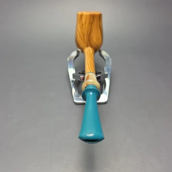 Brentegani Smooth Olivewood Lovat w/ Horn Handmade Pipe, New - Image 7