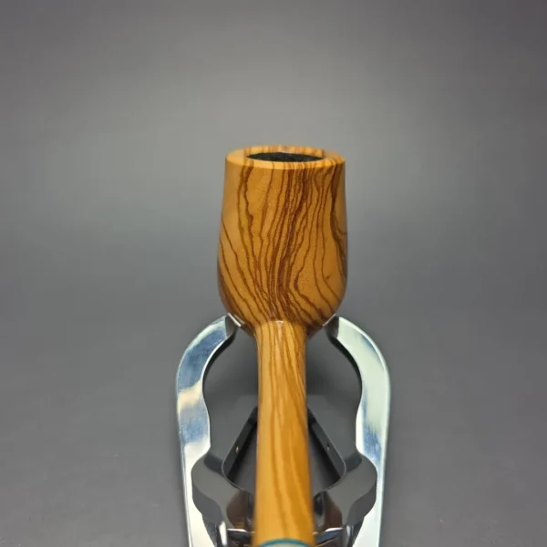 Brentegani Smooth Olivewood Lovat w/ Horn Handmade Pipe, New - Image 6