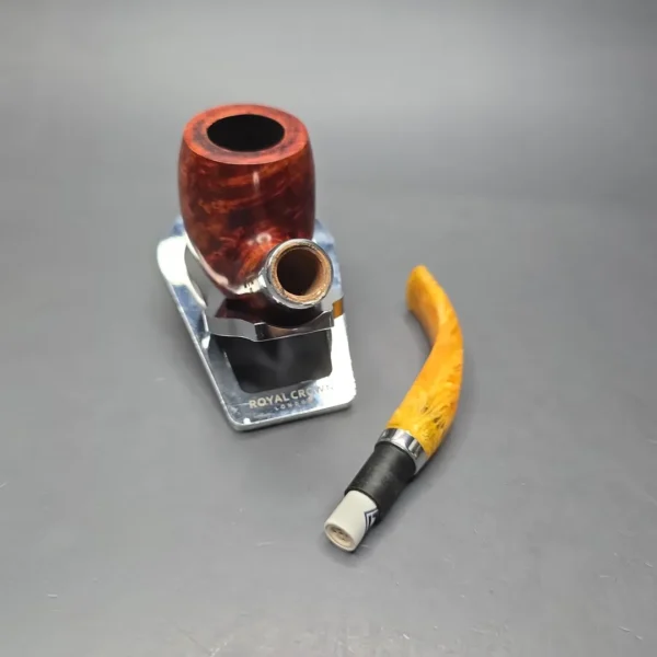 Molina Ambra 100 Smooth Bent Billiard Briar Pipe, New, 9mm - Image 13
