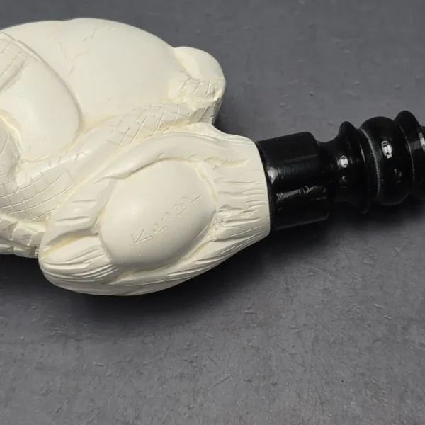 Kenan Claw and Egg Estate Block Meerschaum Pipe, Unsmoked - Image 5