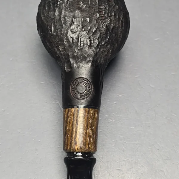 MBSD Briars by Piero Vitale Black Rusticated Author w/ Zebrawood, Briar Pipe, New - Image 11