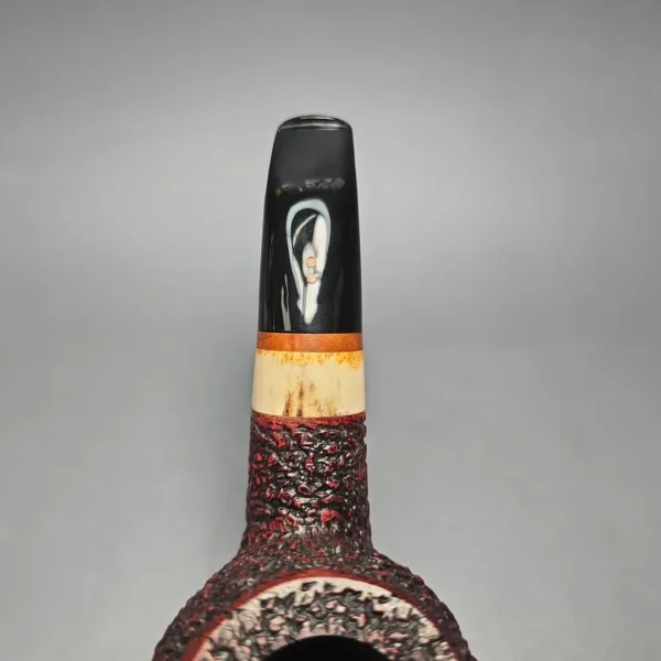 Radice Rind GG O Large Rusticated Apple Estate Briar Pipe, Italian Estates - Image 8