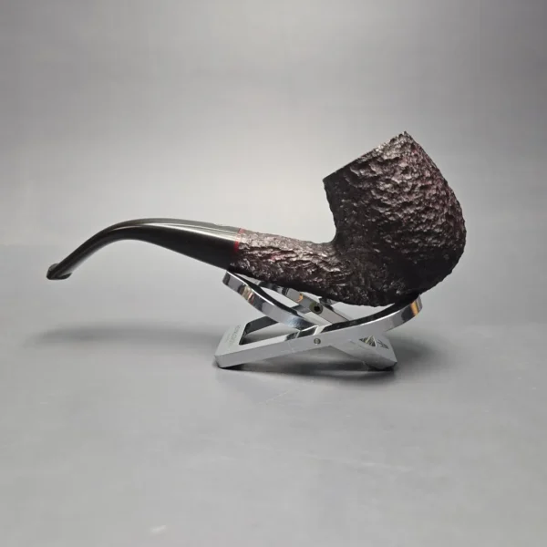 James Upshall Bark Group 6 Partially Rusticated Bent Billiard Estate Briar Pipe, Unsmoked - Image 4