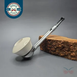 Falcon Chrome Dental w/ MBSD Meerschaum Rhodesian Block Meerschaum Bowl Pipe, New