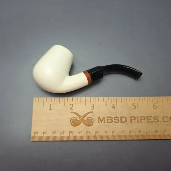 MBSD Meerschaum Deluxe Smooth Brandy Block Meerschaum Pipe, Briar-Mortise, New - Image 9